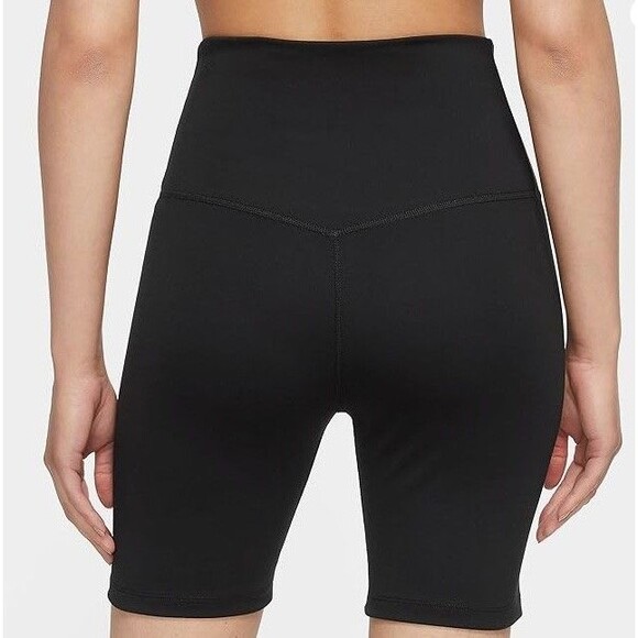 NIKE ONE DRI-FIT TRAINING BIKE WOMEN'S 7 IN HIGH W SHORTS BLACK SZ S#DV9022-NWT - Picture 2 of 4
